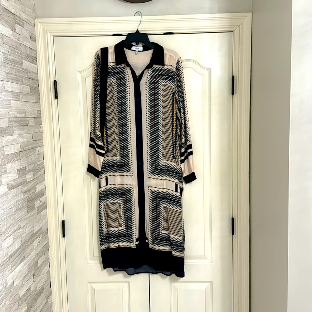 Reiss silk shirt dress
